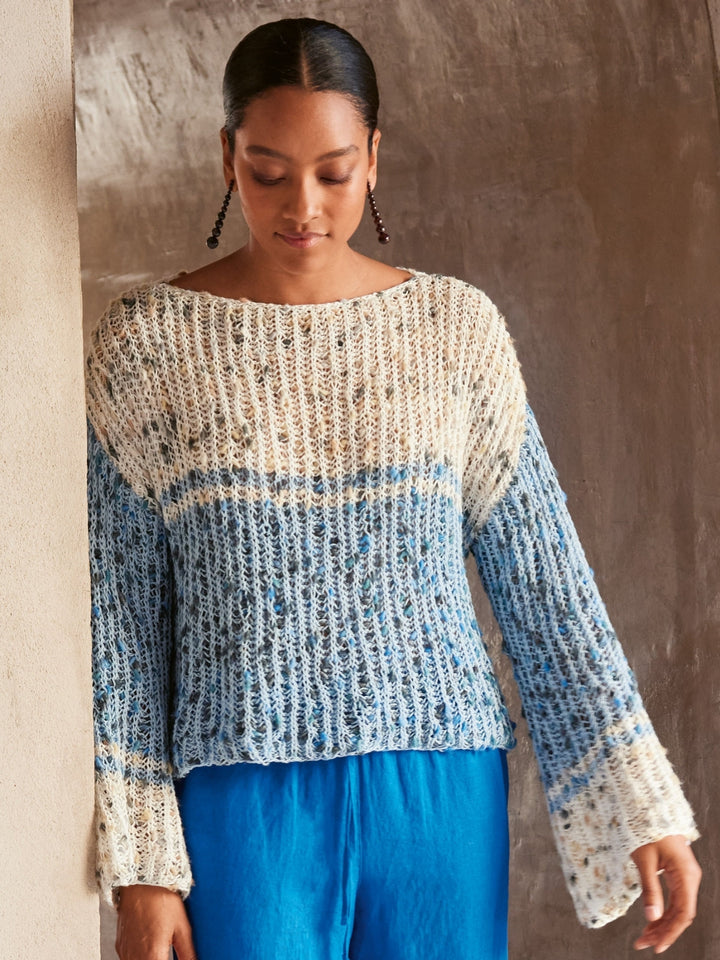 Strickpaket Popcorn Pullover im Patentmuster