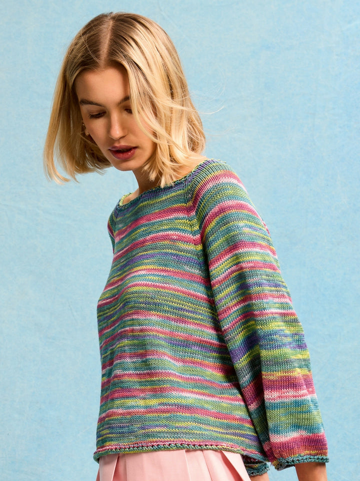 Strickpaket Gomitolo Alga Raglanpullover - Top-down