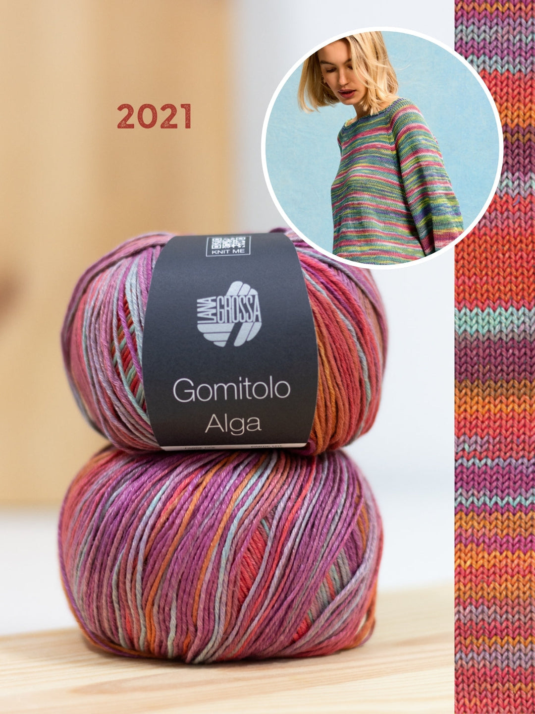 Strickpaket Gomitolo Alga Raglanpullover - Top-down