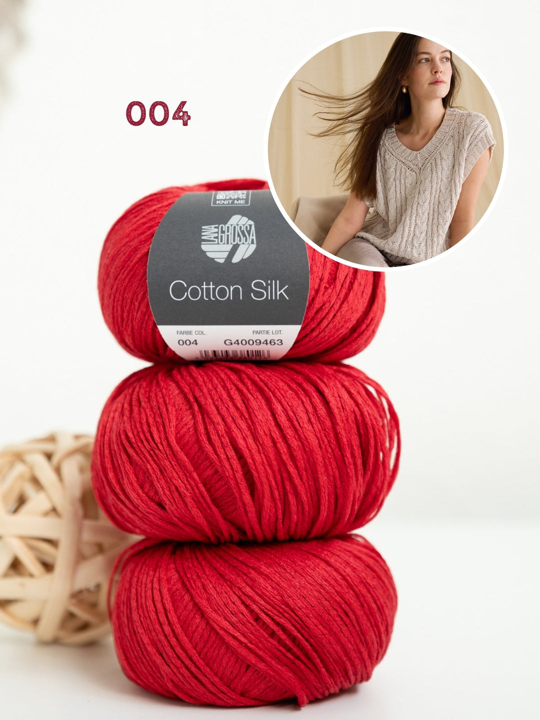 Strickpaket Cotton Silk Top mit Zöpfen