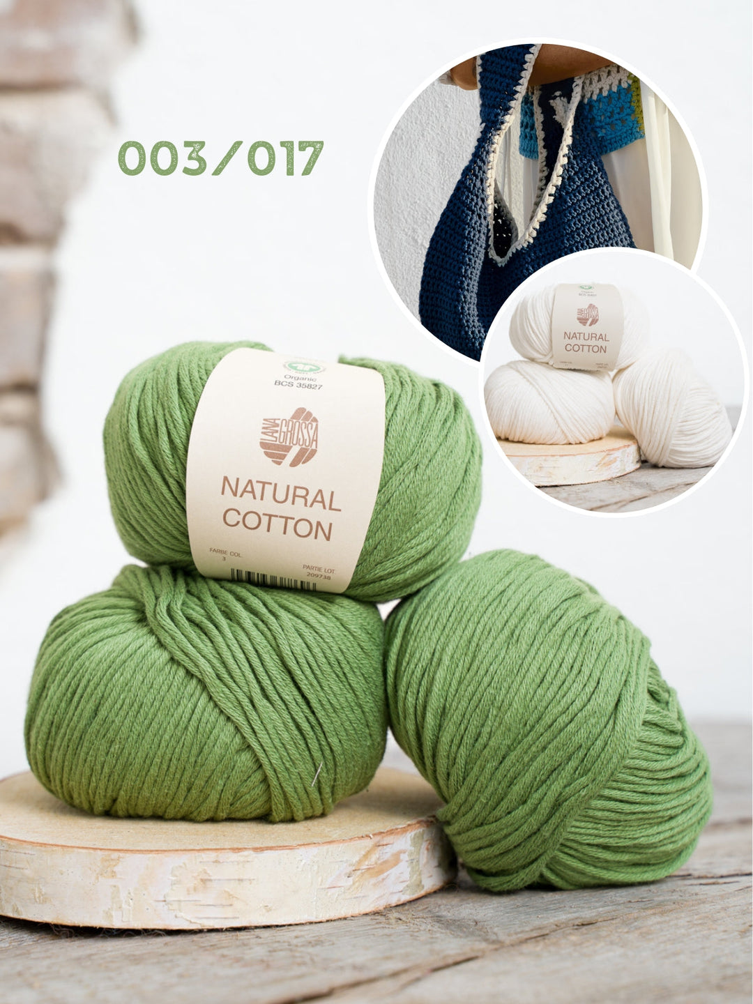 Häkelpaket Natural Cotton Runde Tasche
