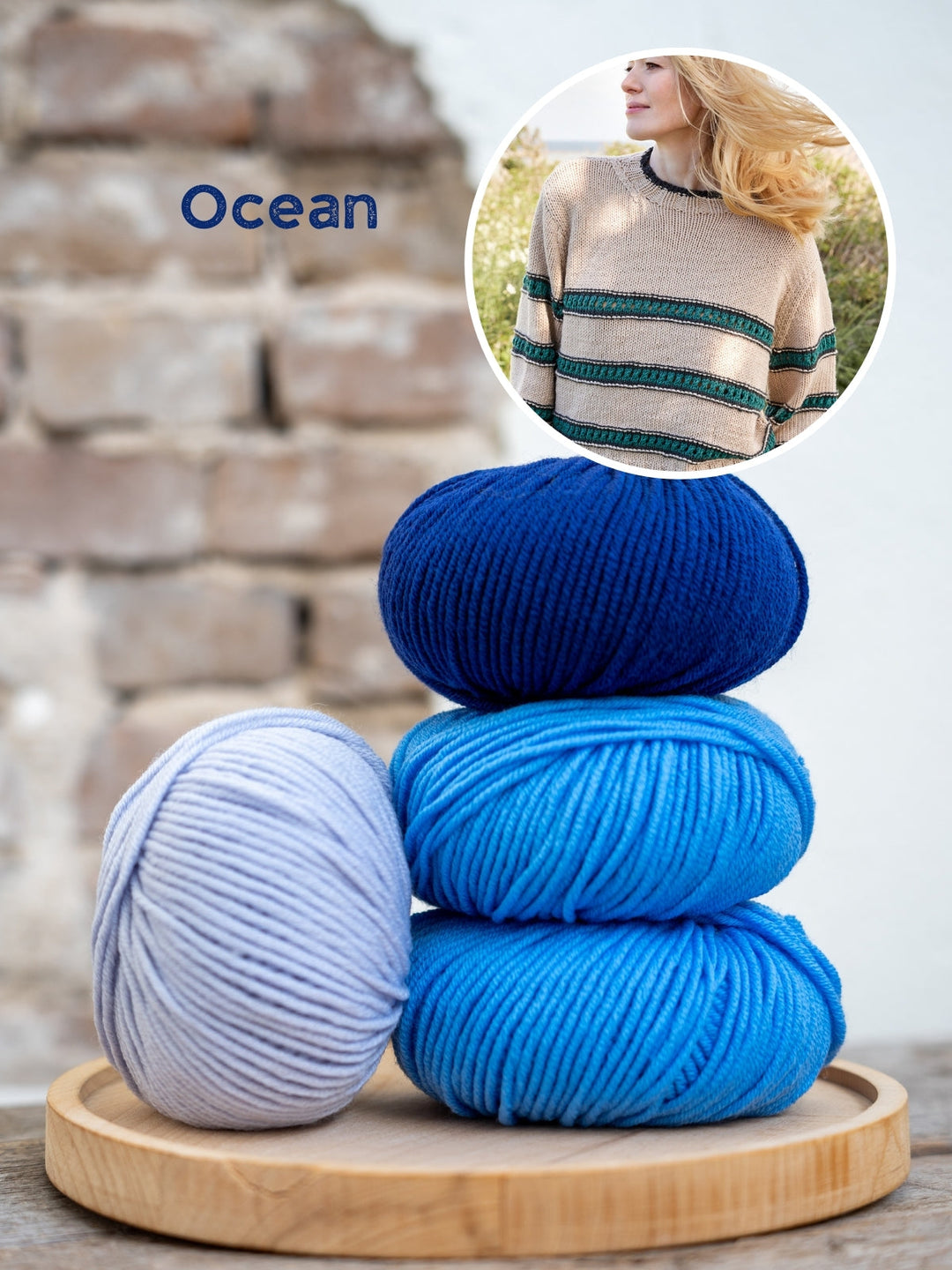 Strickpaket Cool Wool Superbig Melange Streifenpullover