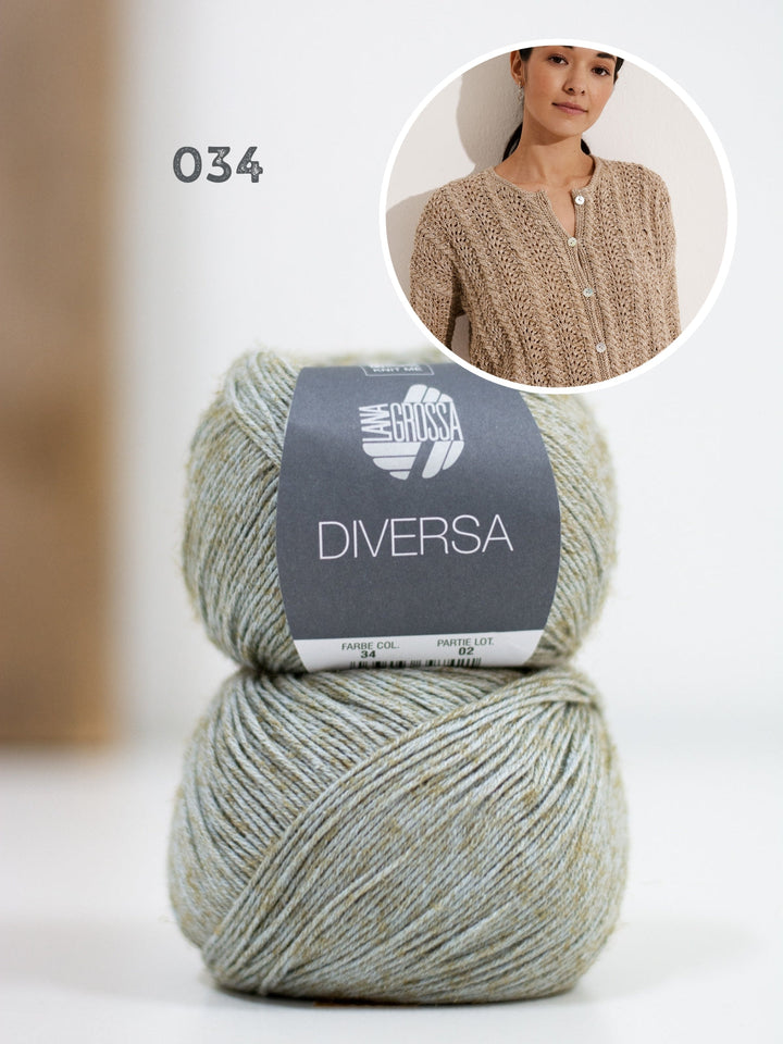 Strickpaket Diversa Jacke im Ajourmuster