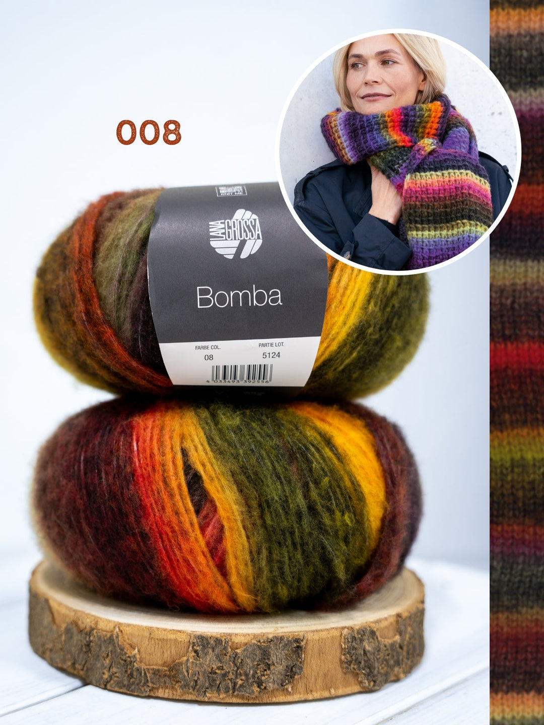 Strickpaket Bomba Schal Bambusrippen