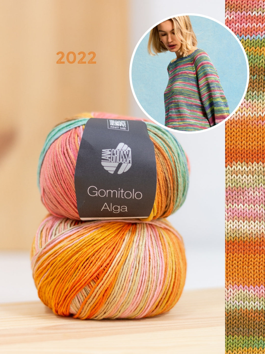 Strickpaket Gomitolo Alga Raglanpullover - Top-down