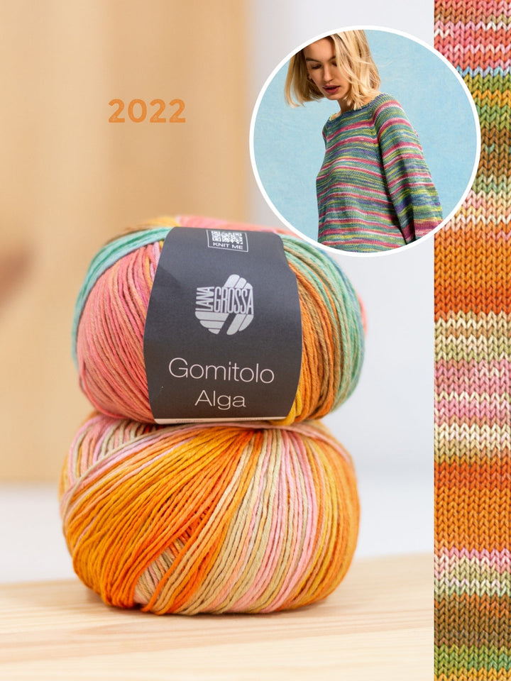 Strickpaket Gomitolo Alga Raglanpullover - Top-down
