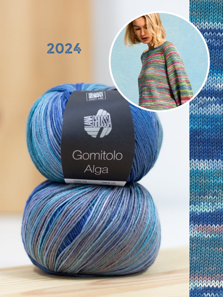 Strickpaket Gomitolo Alga Raglanpullover - Top-down