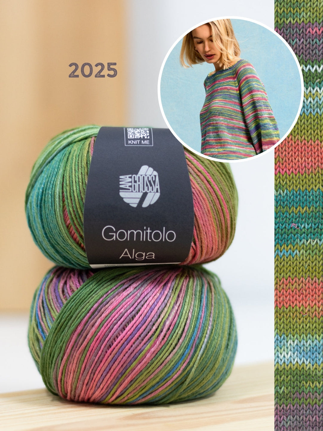 Strickpaket Gomitolo Alga Raglanpullover - Top-down