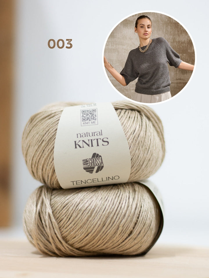 Strickpaket Tencellino Raglanshirt - Top-down