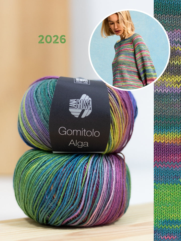 Strickpaket Gomitolo Alga Raglanpullover - Top-down