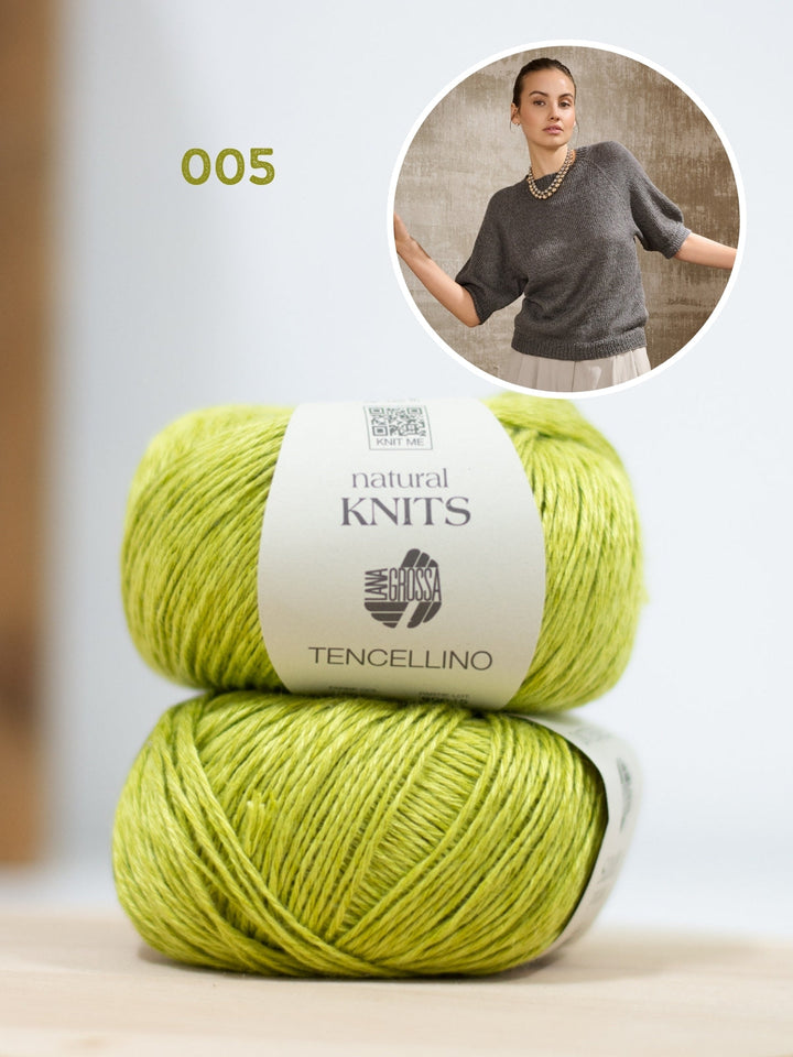 Strickpaket Tencellino Raglanshirt - Top-down