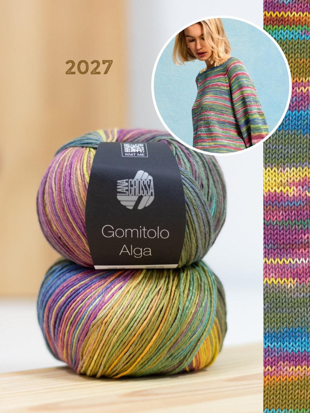 Strickpaket Gomitolo Alga Raglanpullover - Top-down