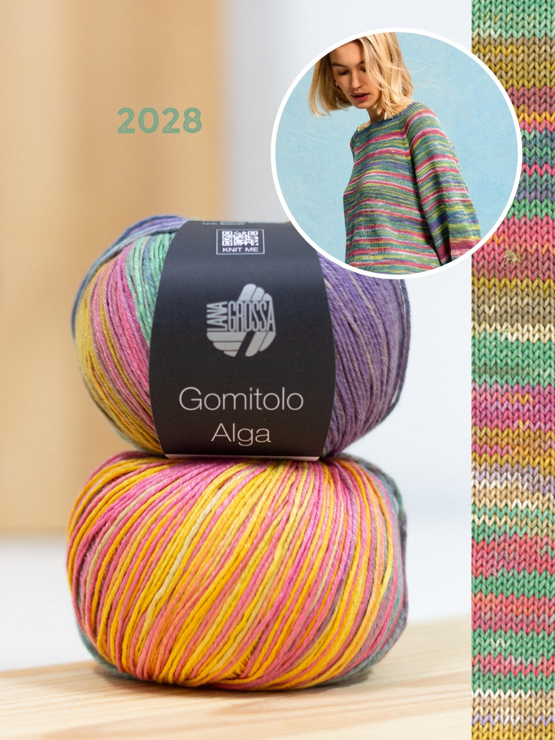 Strickpaket Gomitolo Alga Raglanpullover - Top-down