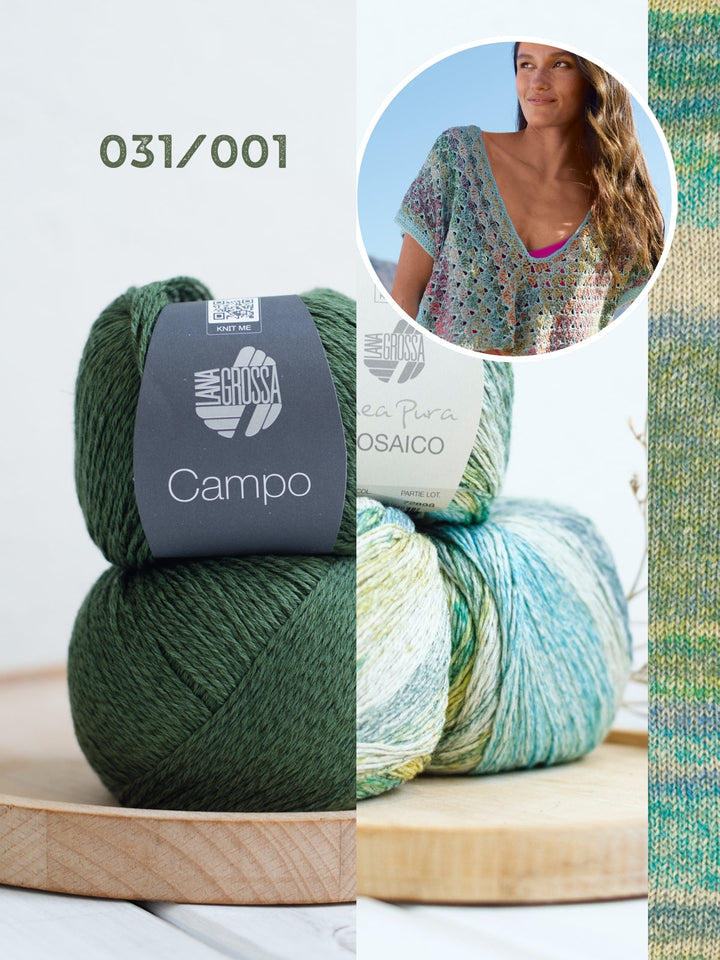 Häkelpaket Campo Mosaico asymmetrisches Top