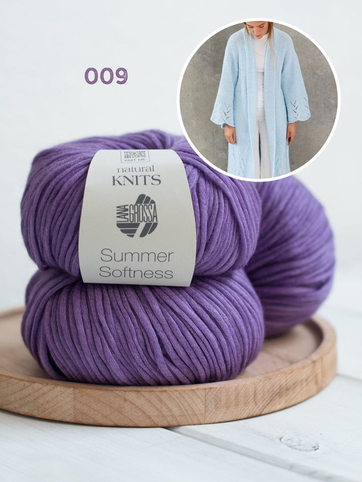Strickpaket Summer Softness Mantel mit Ajourmuster