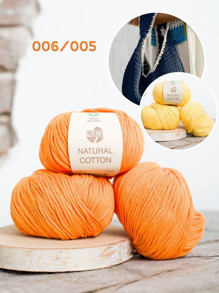 Häkelpaket Natural Cotton Runde Tasche