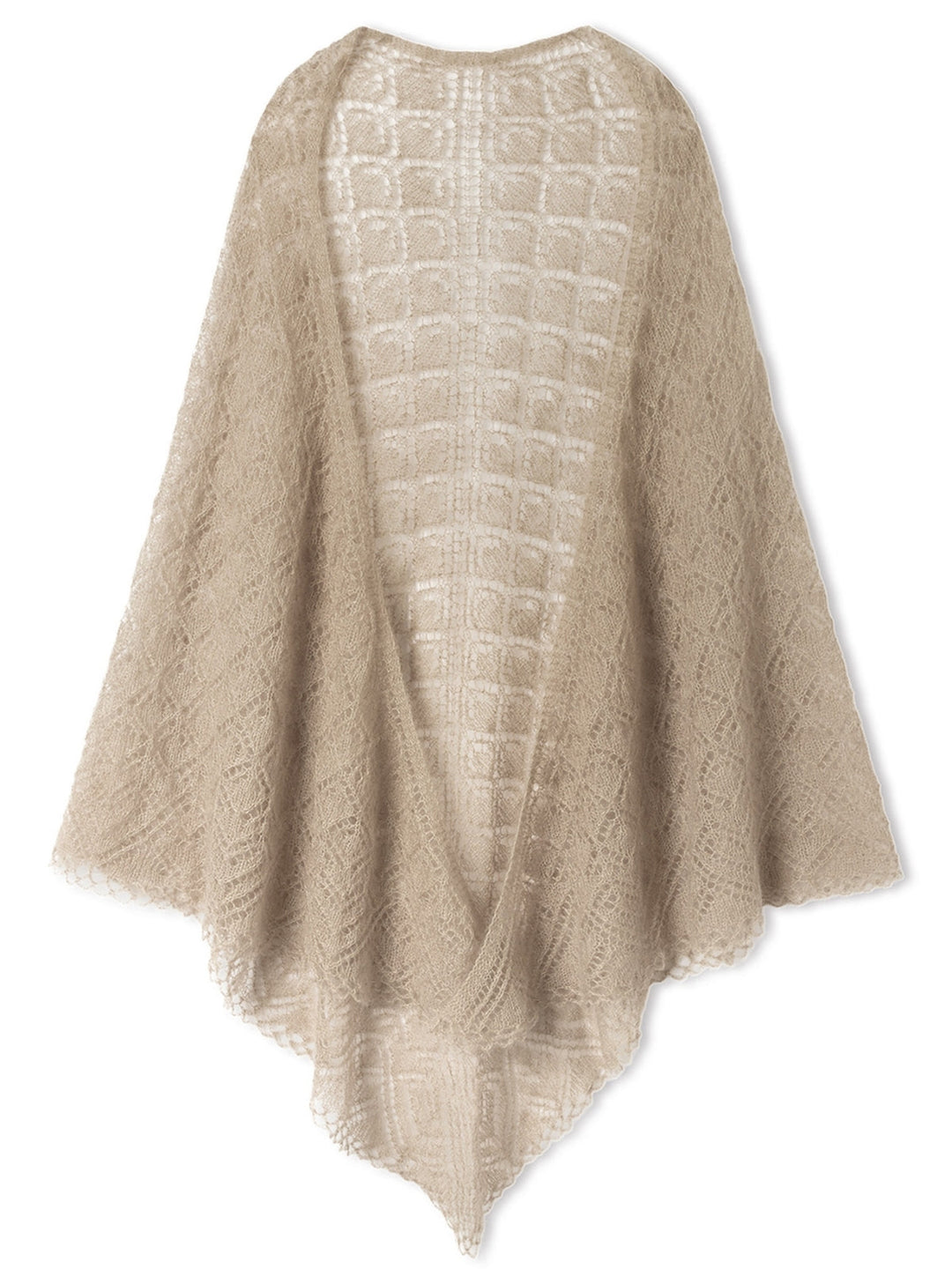 Strickpaket Silkhair Dreieckstuch im Muschelmuster