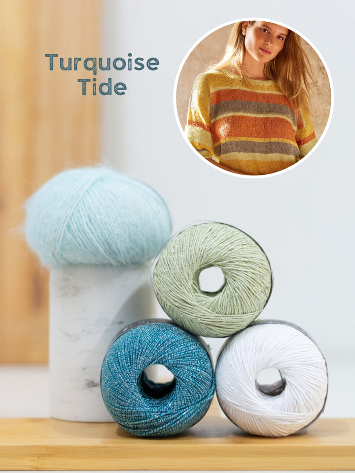 Strickpaket Finito Filo Lurex Filo Paillettes Streifenshirt