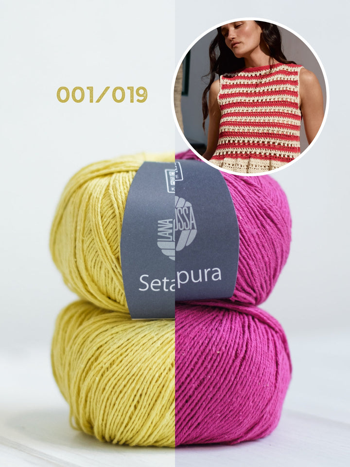 Häkelpaket Setapura Peplum-Top im Strukturmuster