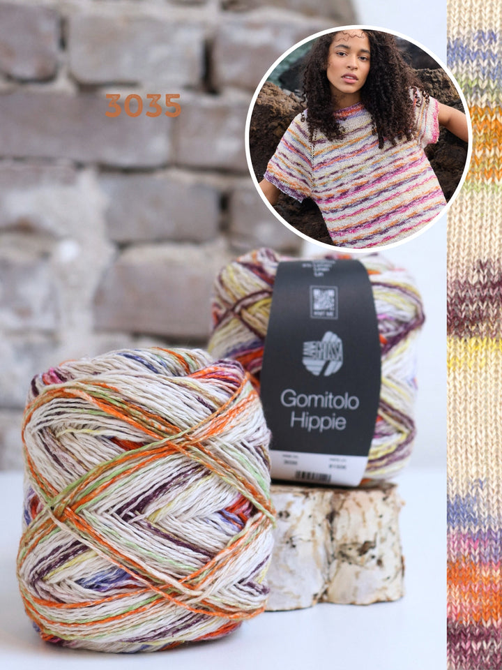 Strickpaket Gomitolo Hippie Top-Down Shirt