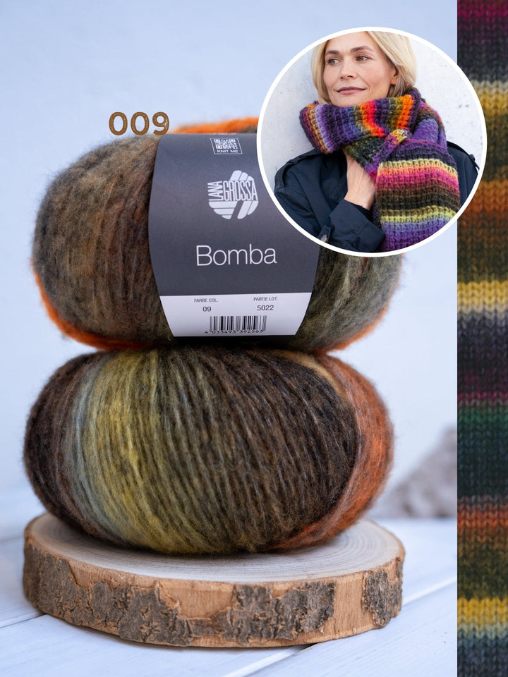 Strickpaket Bomba Schal Bambusrippen