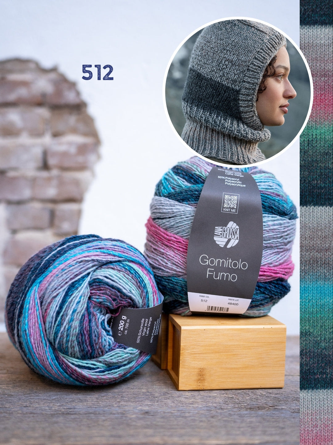 Strickpaket Gomitolo Fumo Balaclava