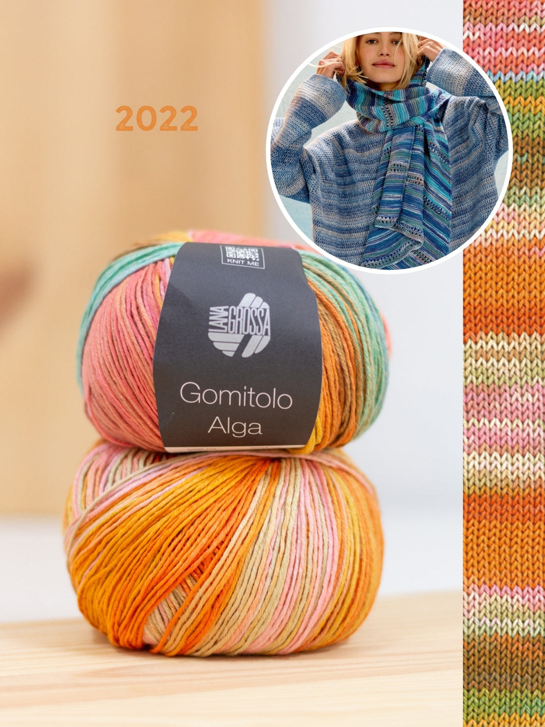 Strickpaket Gomitolo Alga asymmetrisches Dreieckstuch