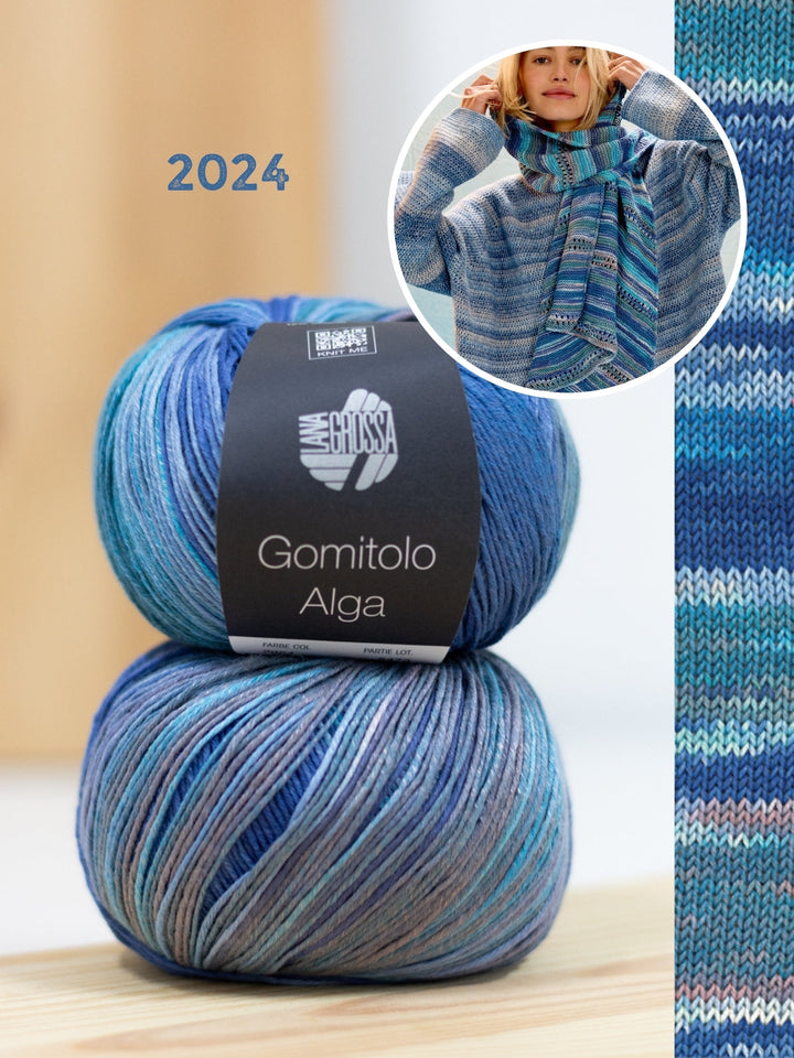 Strickpaket Gomitolo Alga asymmetrisches Dreieckstuch