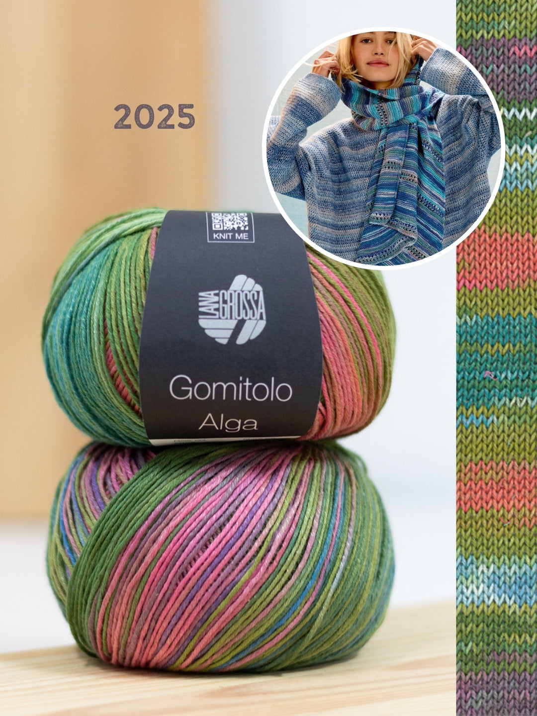 Strickpaket Gomitolo Alga asymmetrisches Dreieckstuch