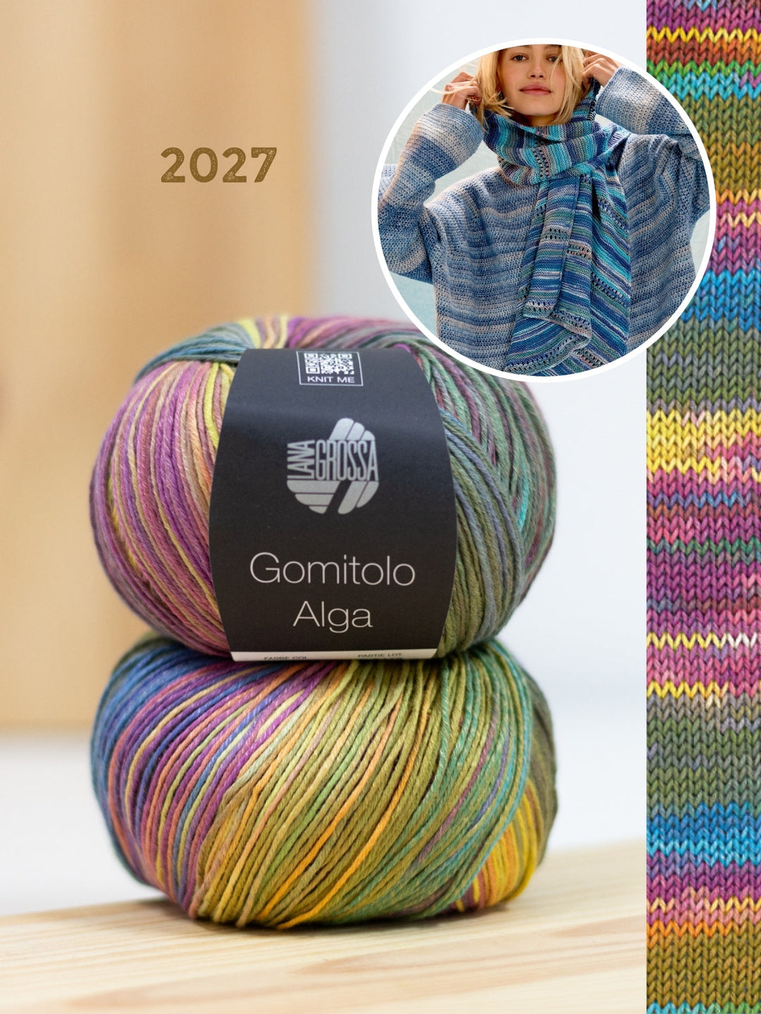 Strickpaket Gomitolo Alga asymmetrisches Dreieckstuch