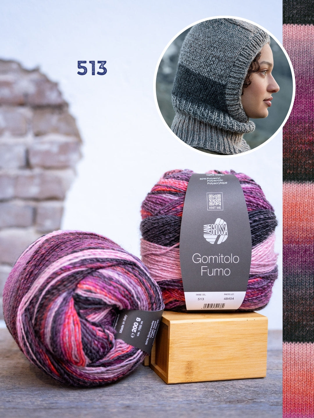 Strickpaket Gomitolo Fumo Balaclava