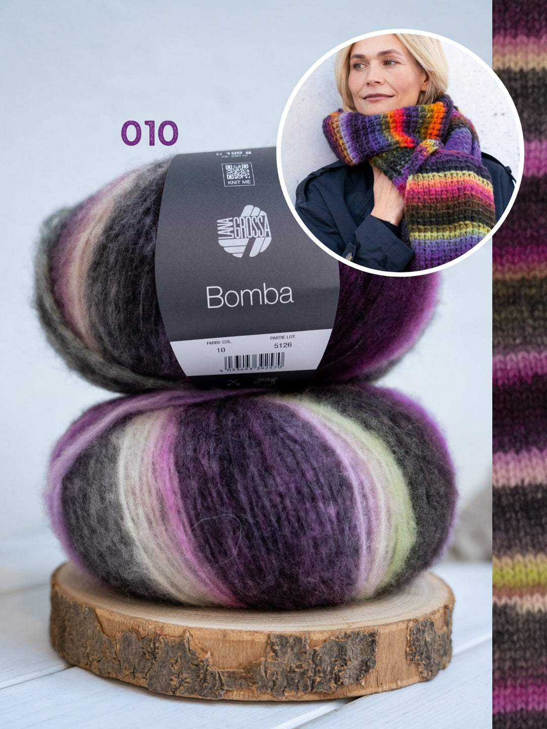 Strickpaket Bomba Schal Bambusrippen
