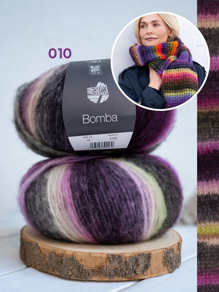 Strickpaket Bomba Schal Bambusrippen