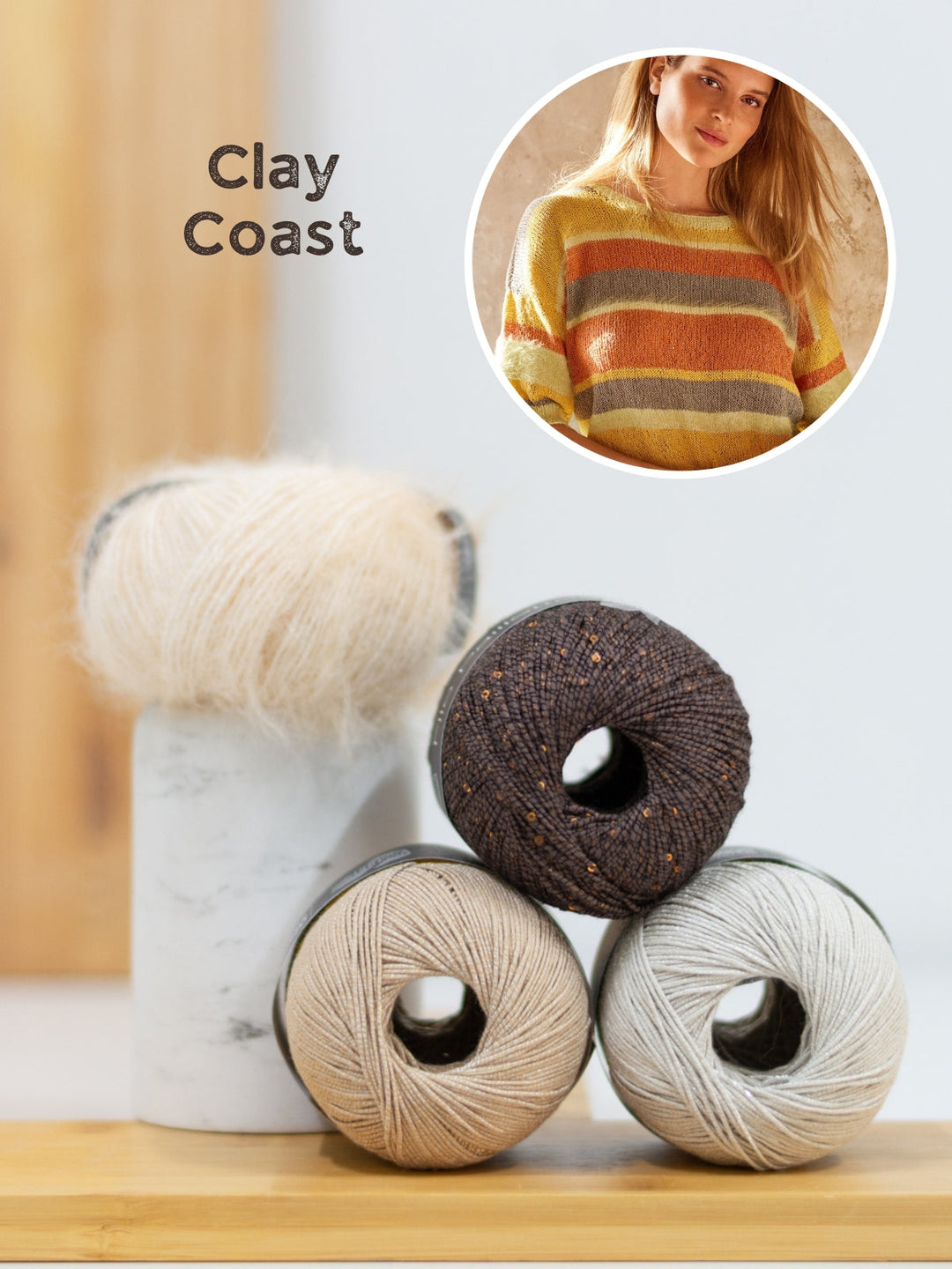 Strickpaket Finito Filo Lurex Filo Paillettes Streifenshirt