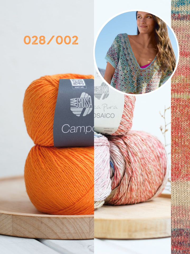 Häkelpaket Campo Mosaico asymmetrisches Top