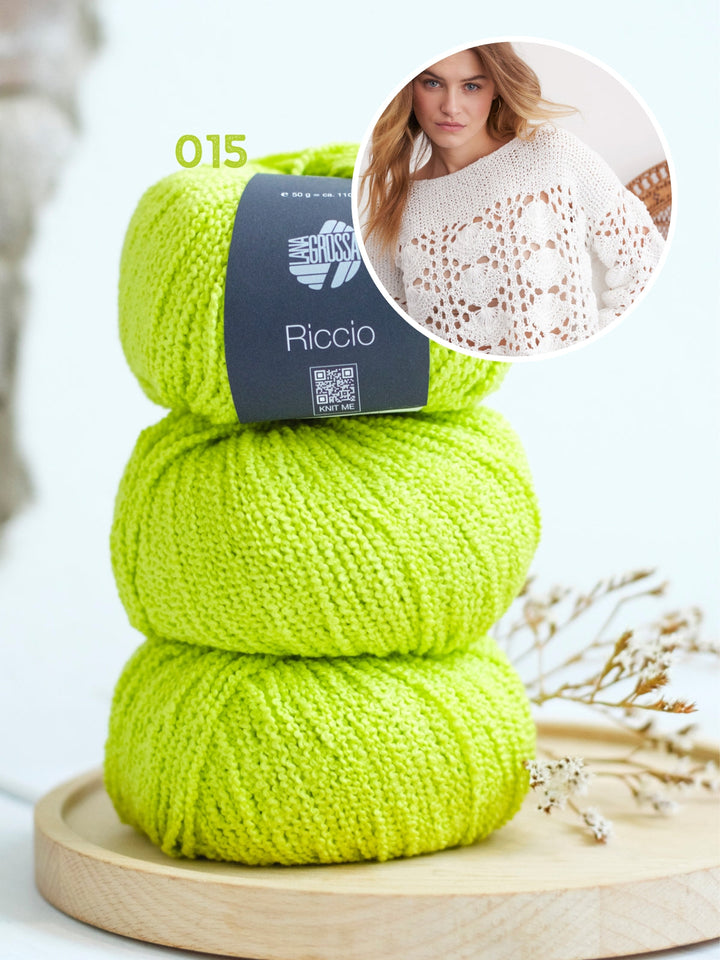 Strickpaket Riccio Pullover im Ajourmuster