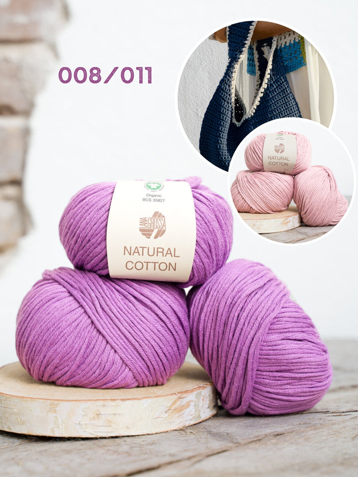 Häkelpaket Natural Cotton Runde Tasche
