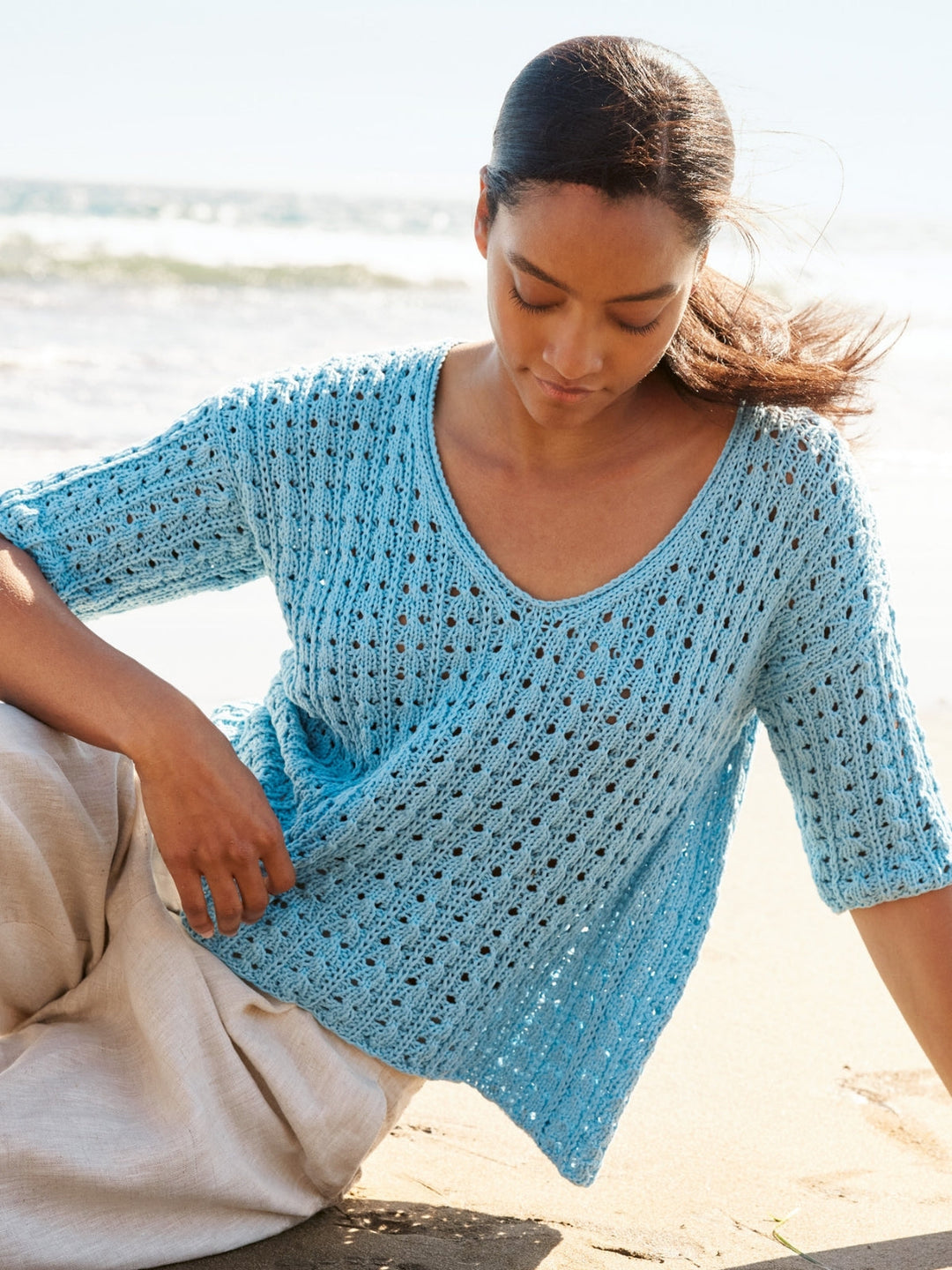 Strickpaket Tessera Shirt im Ajourmuster