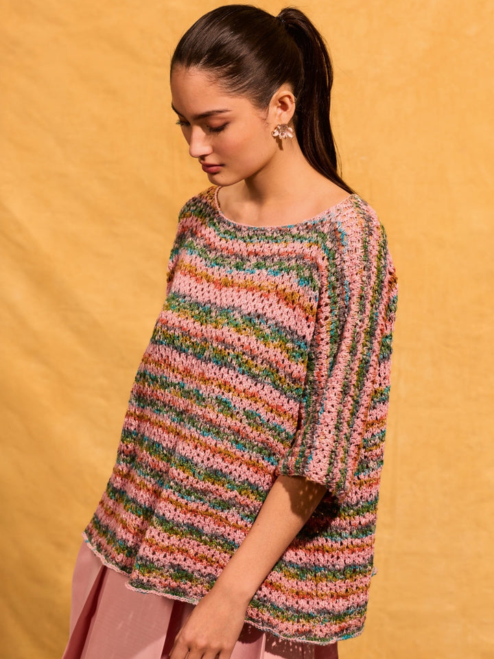 Strickpaket Gomitolo California Shirt im Lochmuster