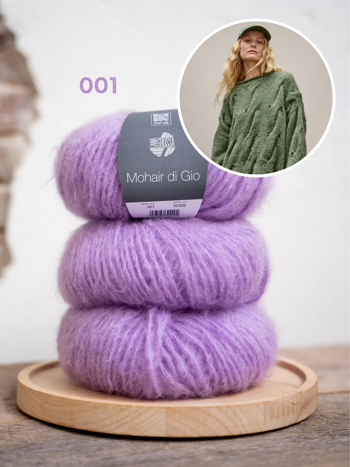 Strickpaket Mohair Di Gio Oversized Zopfpullover