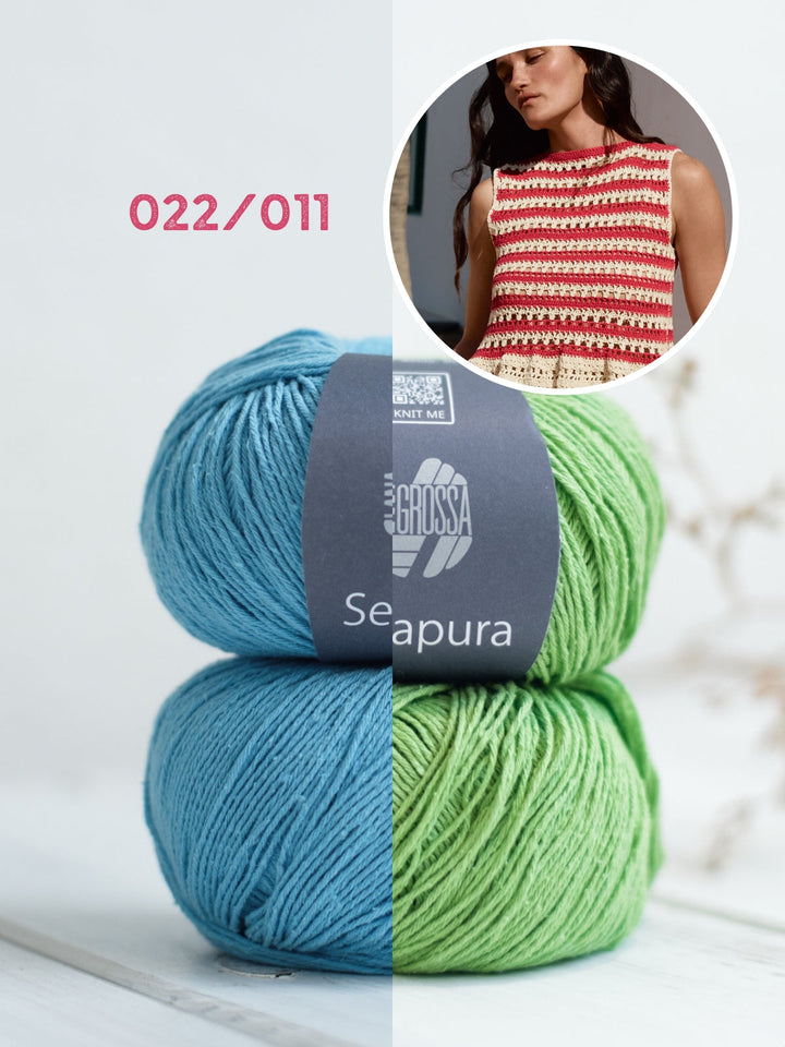 Häkelpaket Setapura Peplum-Top im Strukturmuster