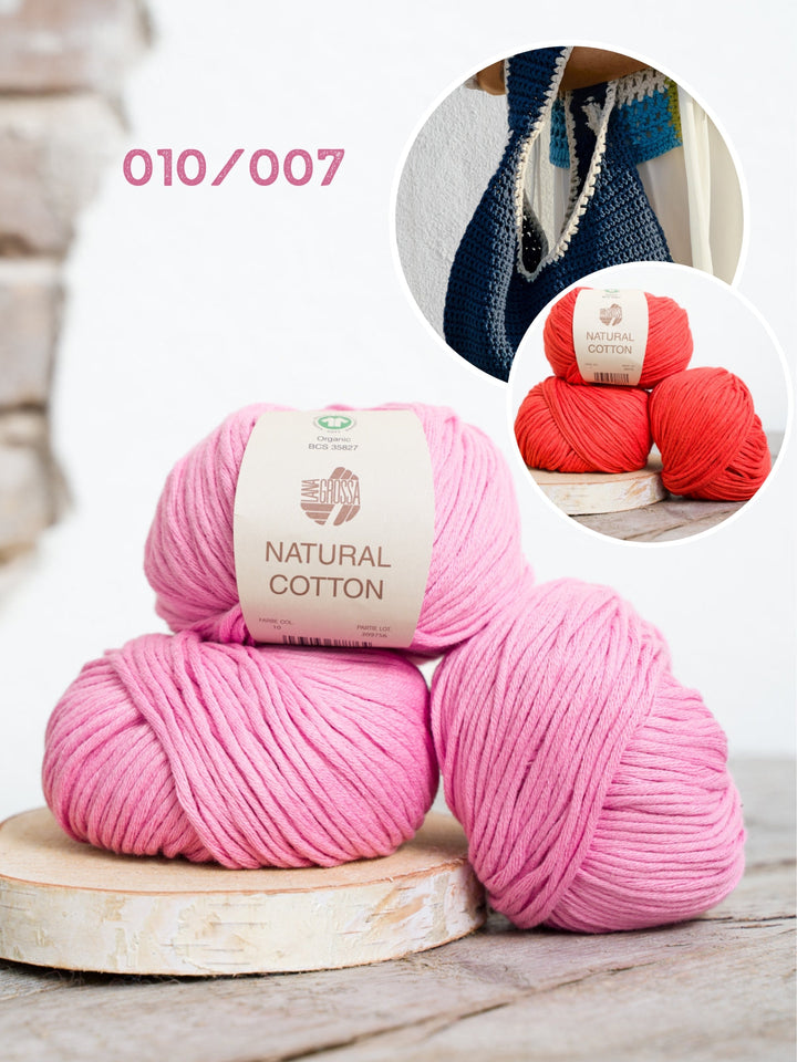 Häkelpaket Natural Cotton Runde Tasche