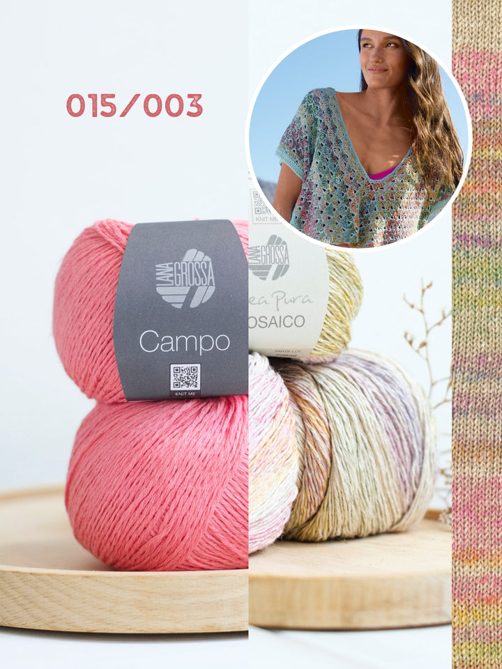 Häkelpaket Campo Mosaico asymmetrisches Top