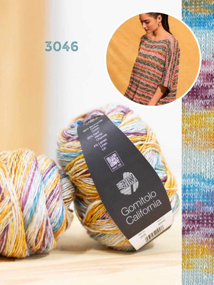 Strickpaket Gomitolo California Shirt im Lochmuster