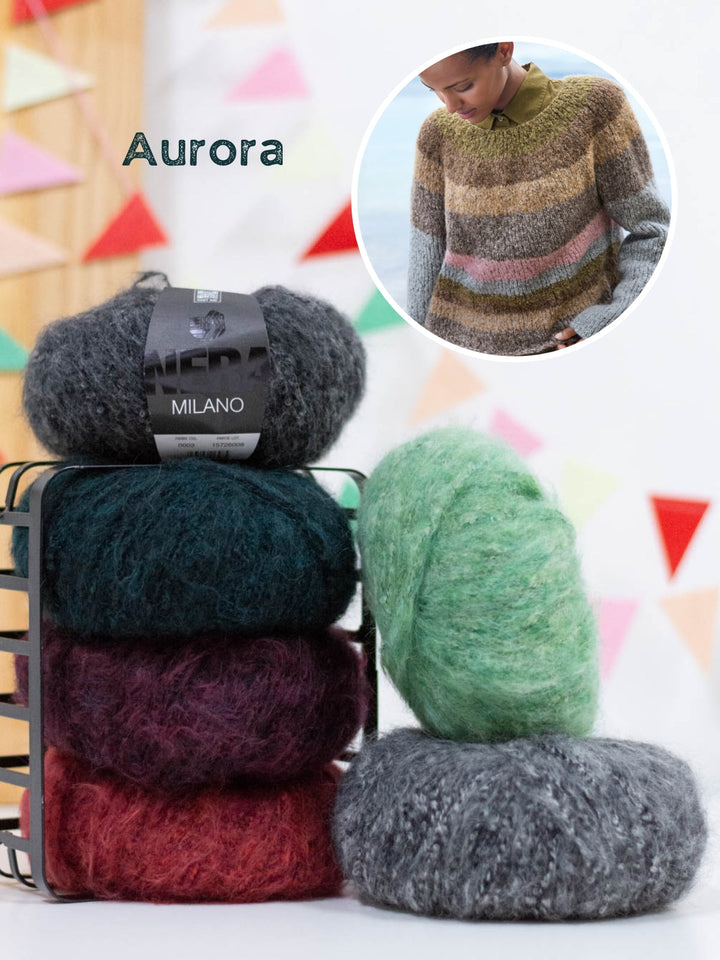 Strickpaket Milano Pullover mit Rundpasse