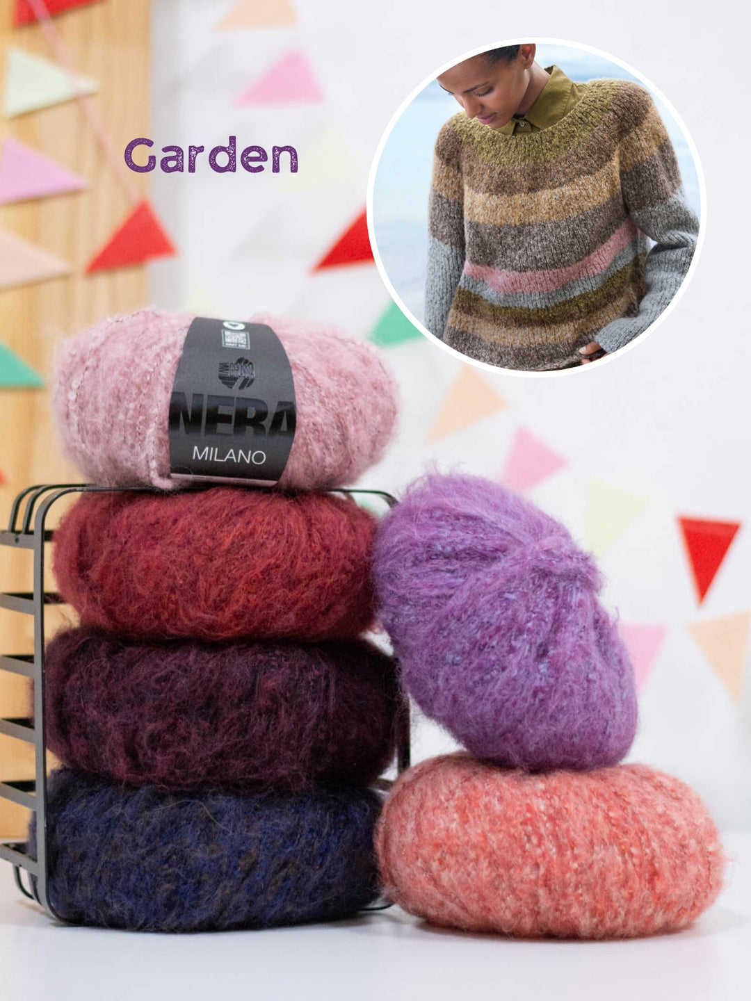 Strickpaket Milano Pullover mit Rundpasse