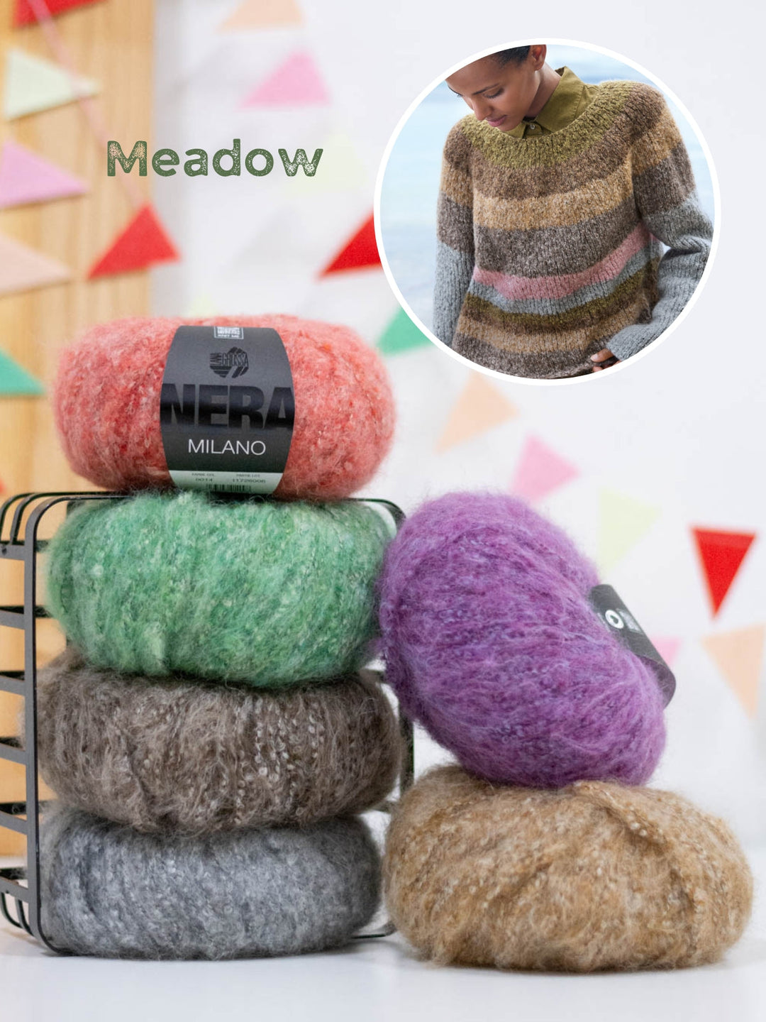 Strickpaket Milano Pullover mit Rundpasse