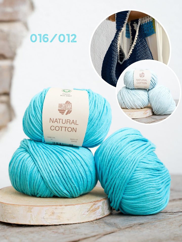 Häkelpaket Natural Cotton Runde Tasche