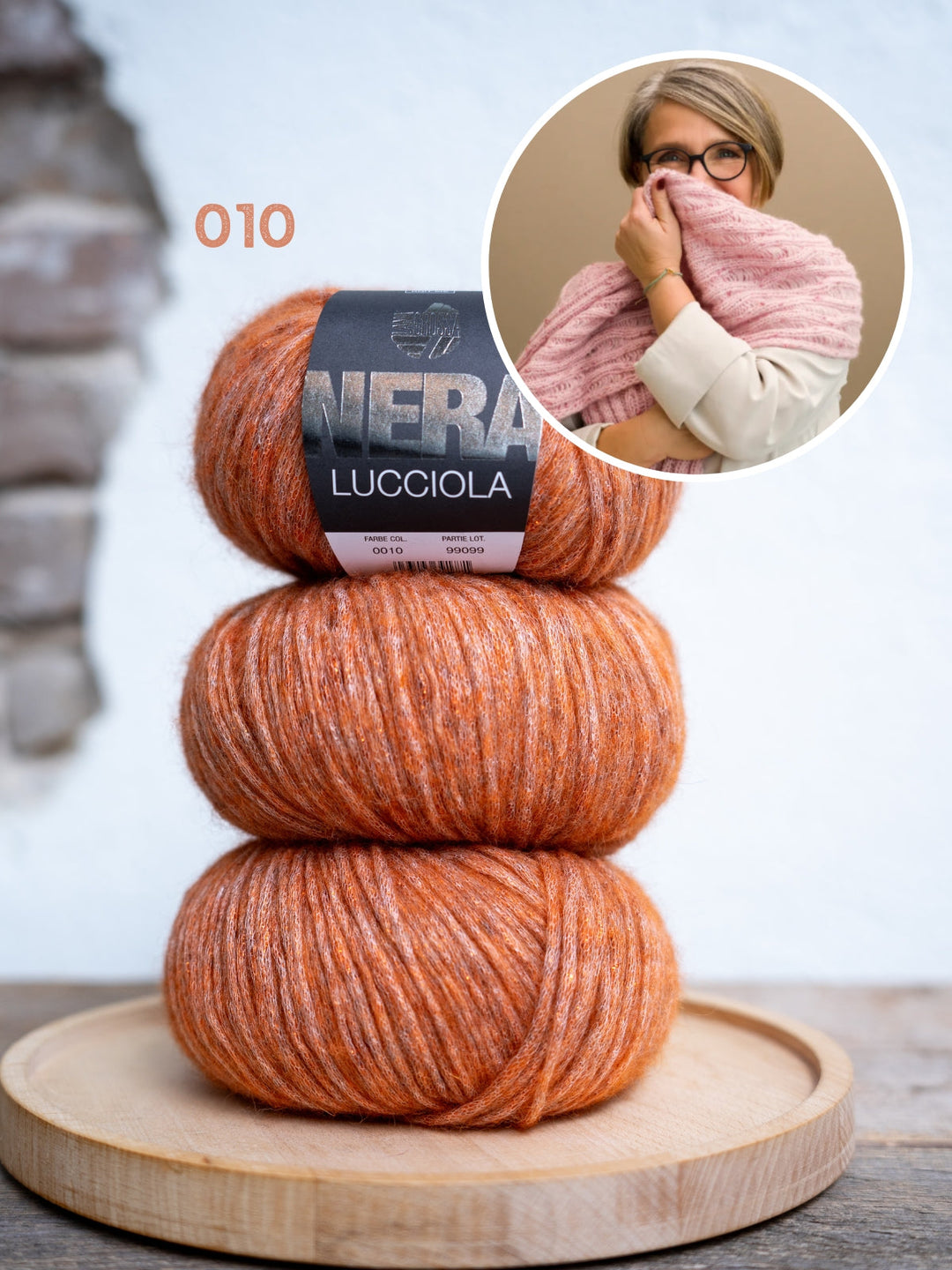 Strickpaket Fallmaschen-Schal – Lucciola – Tanja Steinbach