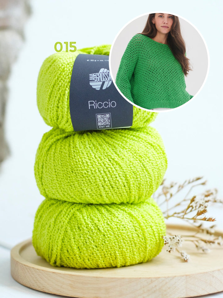 Strickpaket Riccio Pullover im Lochmuster